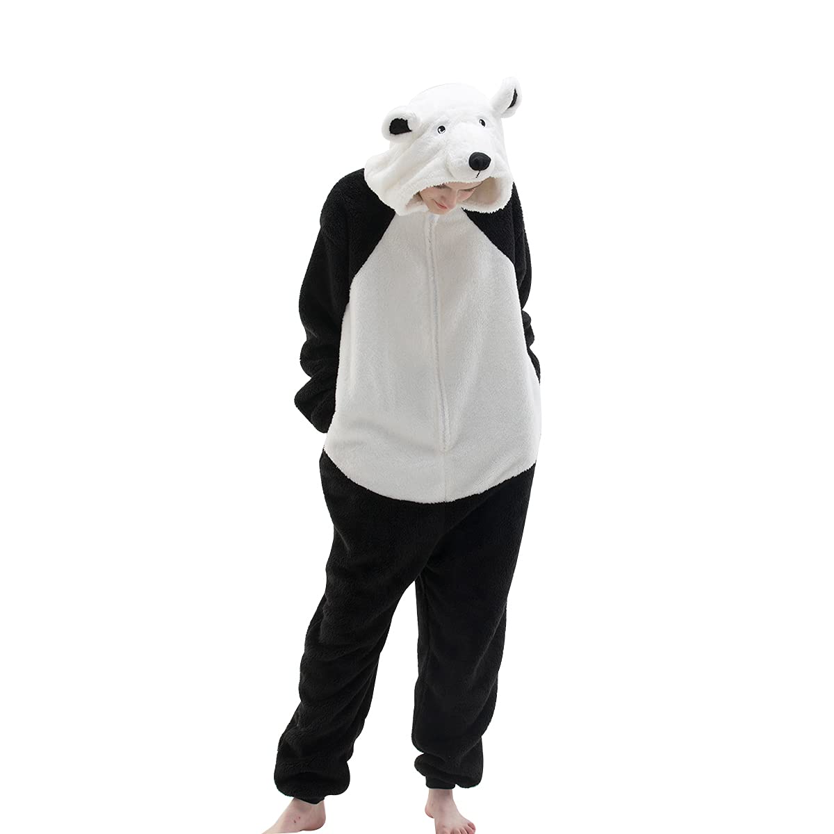 COSUSKET Snug Fit Unisex Adult Onesie Pajamas, Flannel Cosplay Animal One Piece Halloween Costume Sleepwear Homewear
