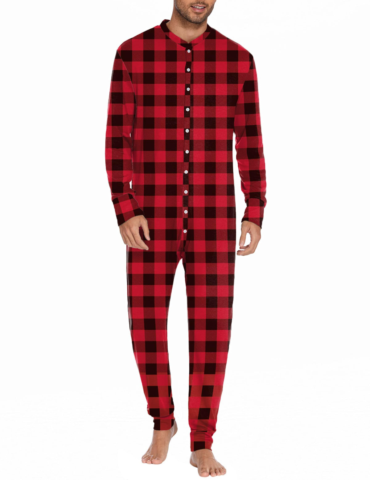 Mens Onesie Pajamas Union Suit Long Johns One Piece Thermal Underwear