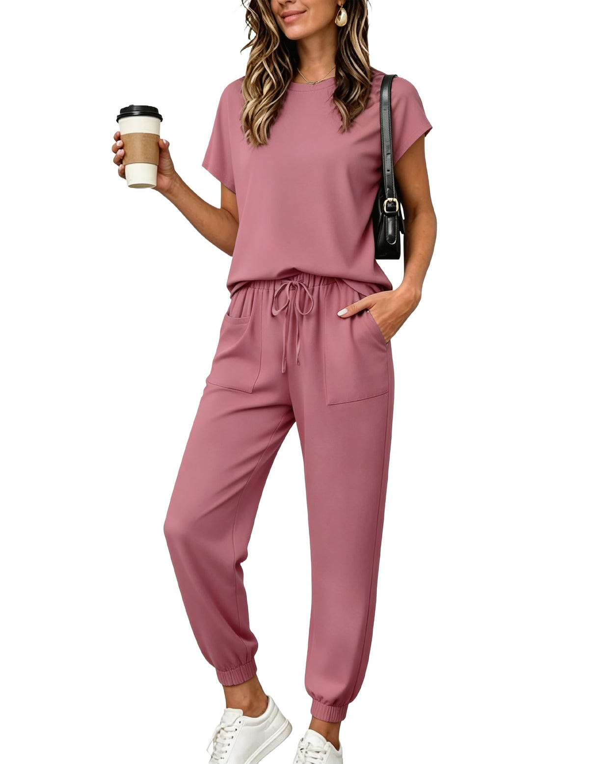 Ekouaer Womens Pajama Sets 100% Cotton Pjs 2 Piece Jogger Pants Lounge Sets