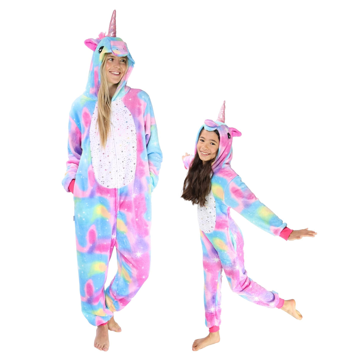 Funziez! Slim Fit Adult Onesie - Animal Costume - Plush Unisex Halloween One Piece Cosplay Suit for Women and Men