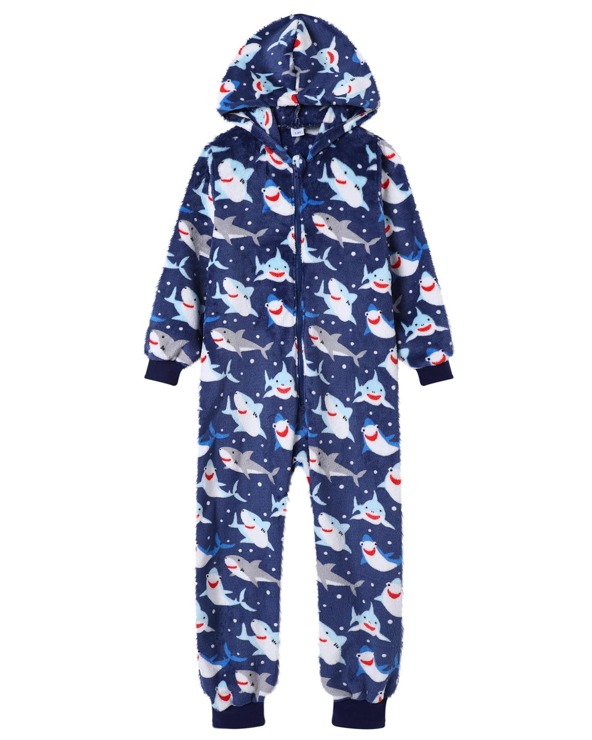Boys Onesie Pajamas Cute Long Sleeve Fleece Jumpsuit with Hooded Fall