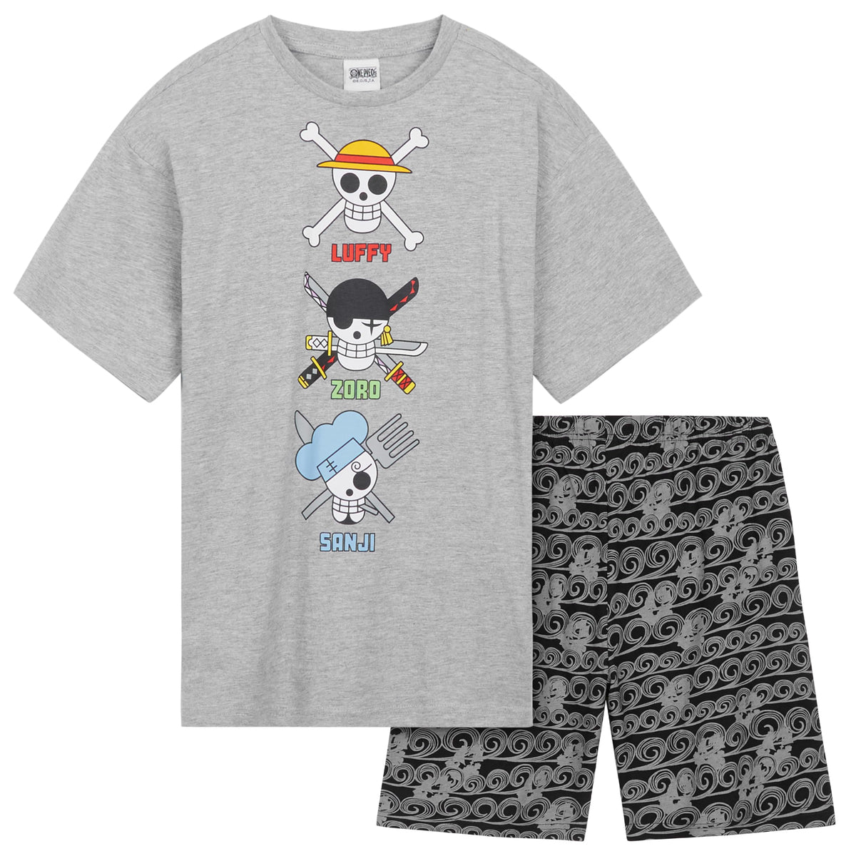 One Piece Pajama Set 2-Piece T shirt and Shorts Set Boys Summer PJ Set Loungewear Kids Clothing Matching Anime Gifts