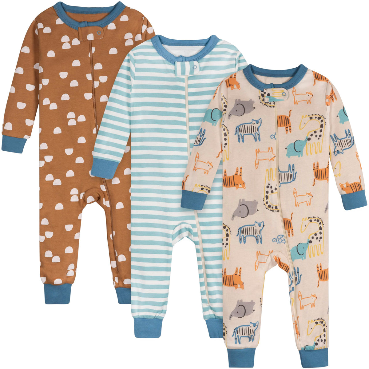 Onesies Brand Baby Boys' 3-pack Snug Fit One-piece Cotton Pajamas