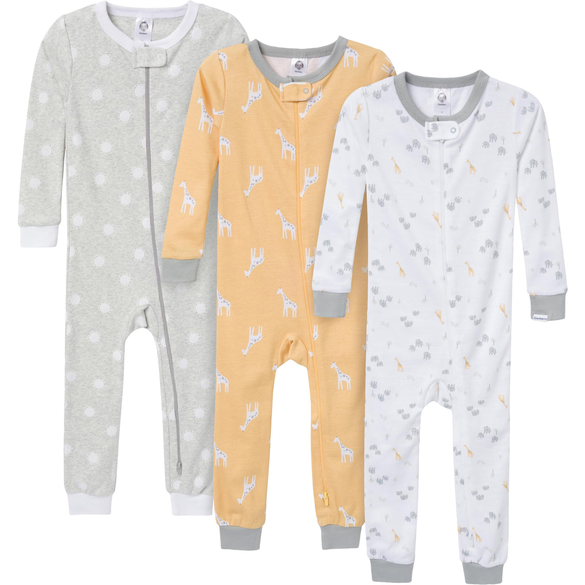 Gerber Baby Boys 3-Pack Snug Fit Footless One Piece Cotton Pajamas