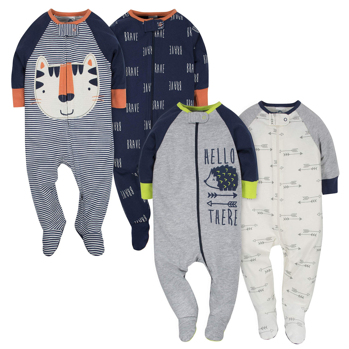 Gerber Baby Boys' 4 Pack Sleep 'N Play Footie