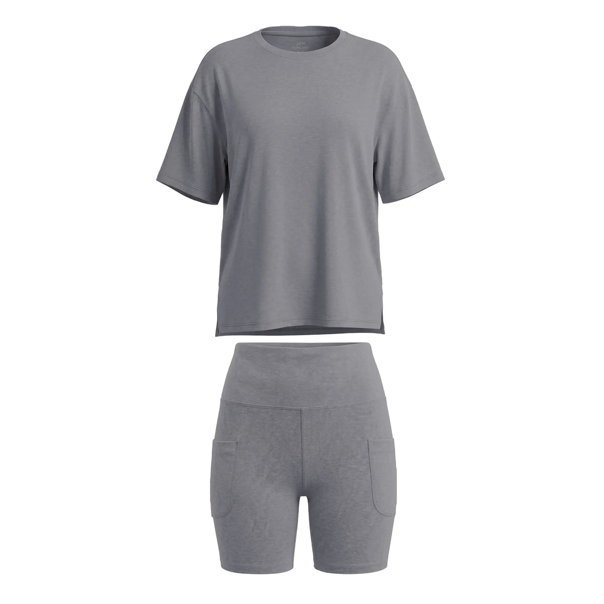 SHOWITTY Womens Lounge Set – Short Sleeve Crew Neck Top and Shorts Set, 88% Recycled Polyester Pajama Outfit with Side Pockets, Soft Stretch 2 Piece Outfit #tiktokshopsummersale