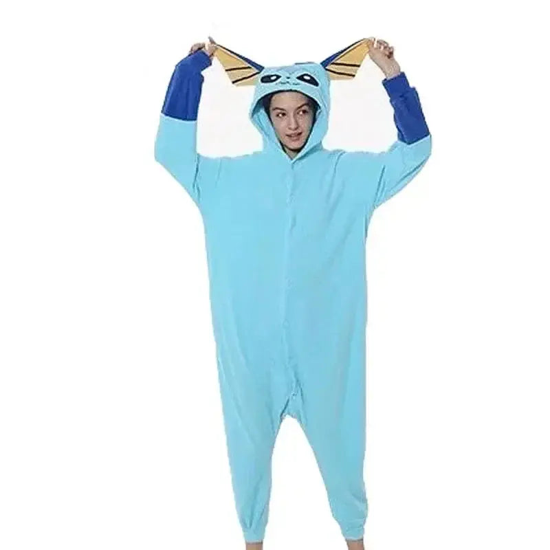Glaceon Kigurumi Onesie Cosplay Costume Pajamas Halloween Christmas Pajamas Anime Warm Homewear For Adult