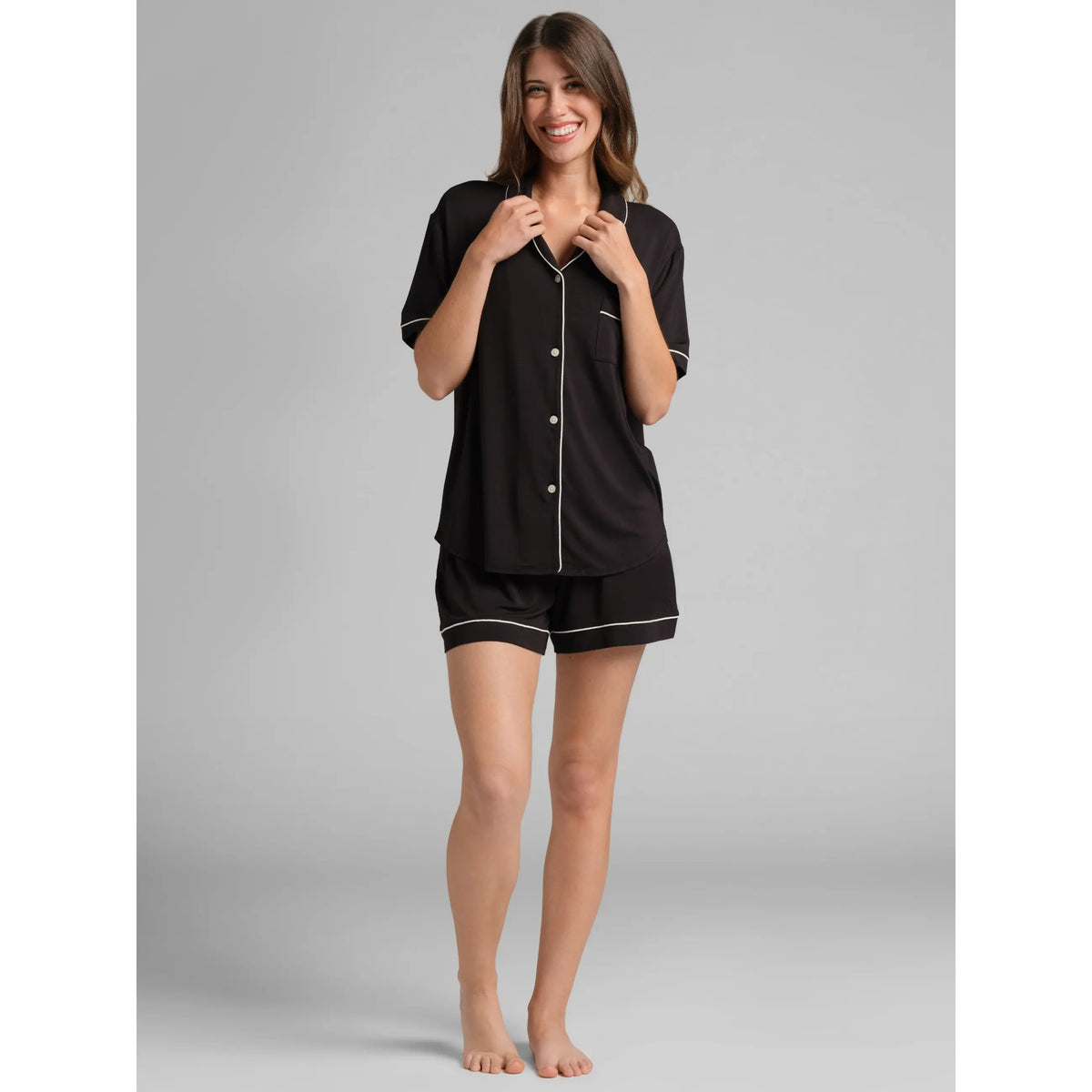 Comfrt | Luna Lounge Short Sleeve PJ Set | Jersey Knit Short Sleeve Matching Pajama Set