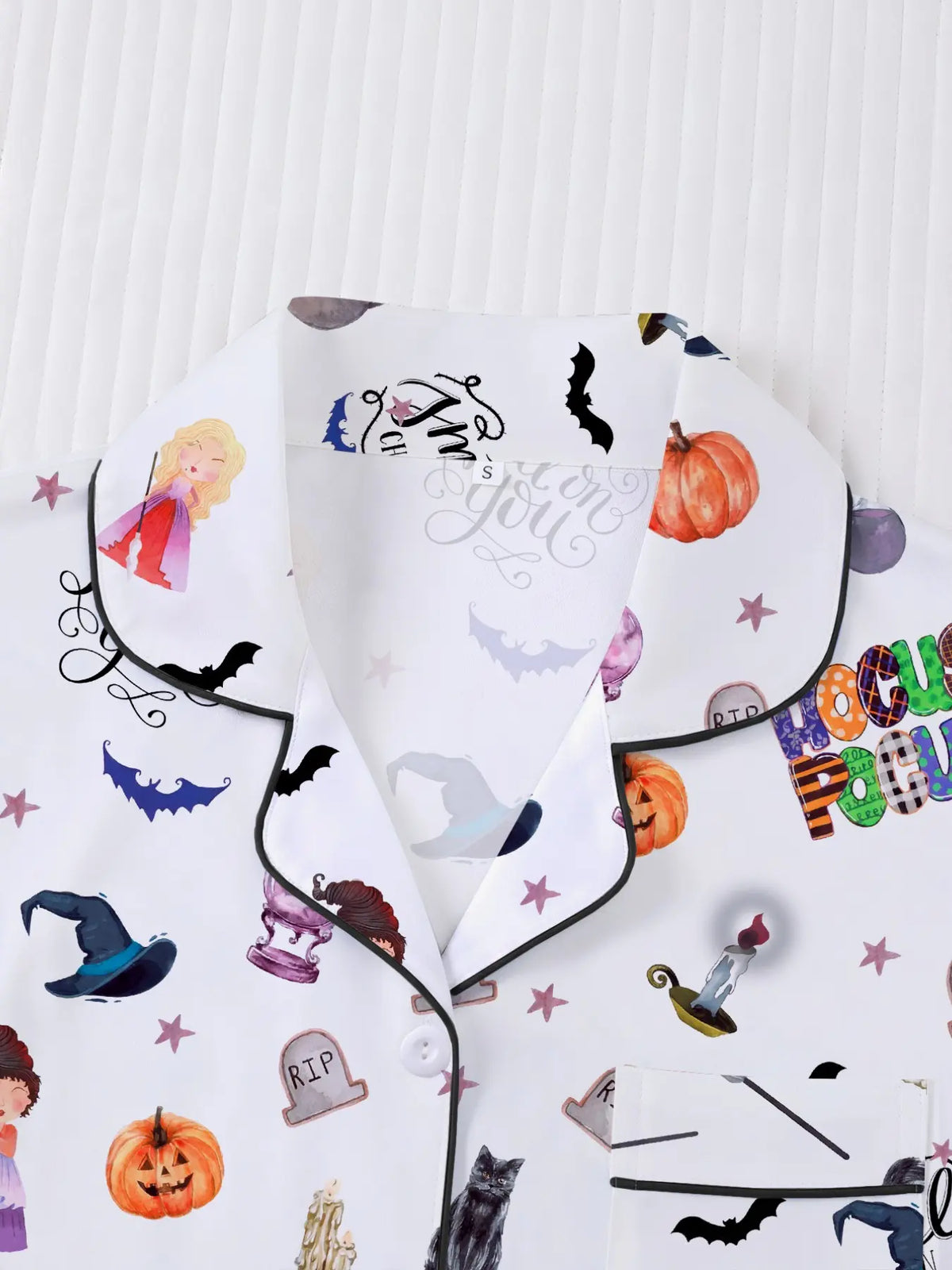 Halloween Cartoon Ghost Pumpkin Pajama Set for Women, Short Sleeve Button Front Top and Elastic Shorts, Comfortable Everyday Home Wear Loungewear
