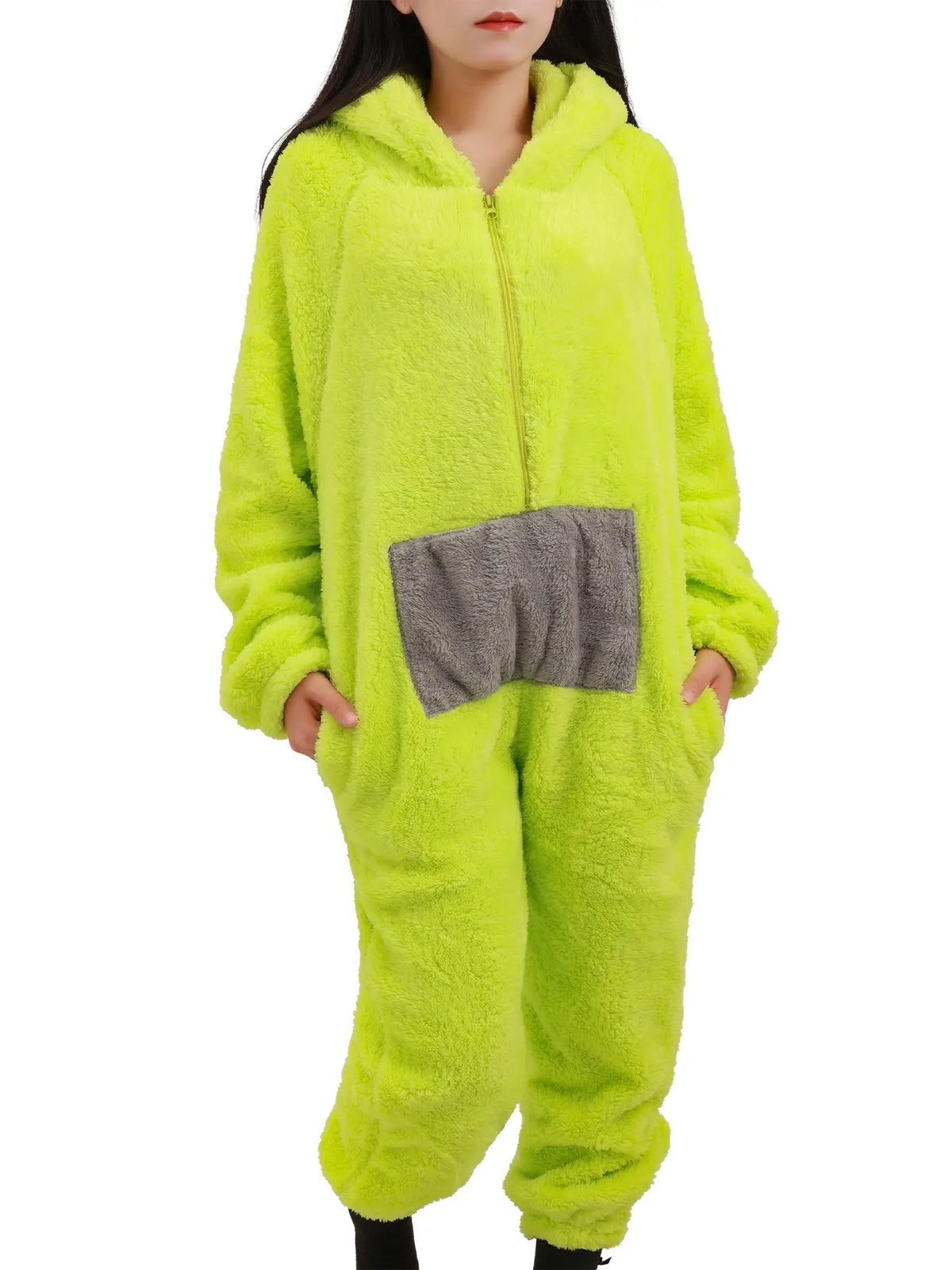 Unisex Adult Onesie Antenna Baby Cosplay Costume, Pj Onesie, Plush Sleepwear with Embroidery and Zipper for Christmas Halloween Carnival Party, Comfortable Holiday Outfit