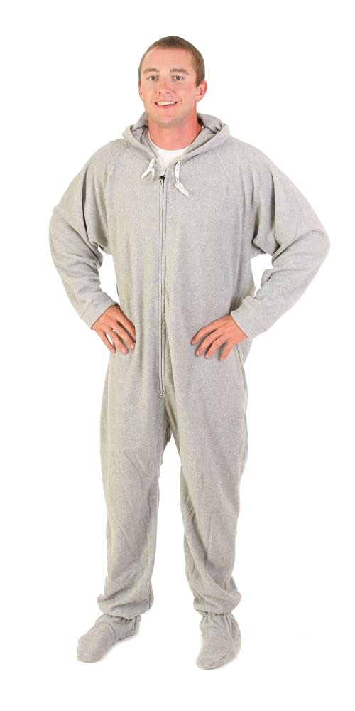 Forever Lazy Adult Onesie Pajamas, Footed Fleece One-Piece Unisex Lounge for Women and Men with Detachable Feet