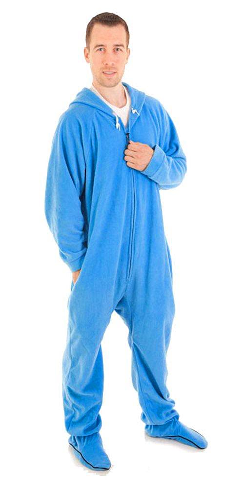 Forever Lazy Adult Onesie Pajamas, Footed Fleece One-Piece Unisex Lounge for Women and Men with Detachable Feet