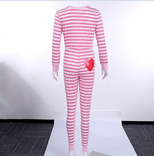 Women Christmas Button V-Neck Jumpsuit Long Sleeve Bodycon Pajama Sleepwear