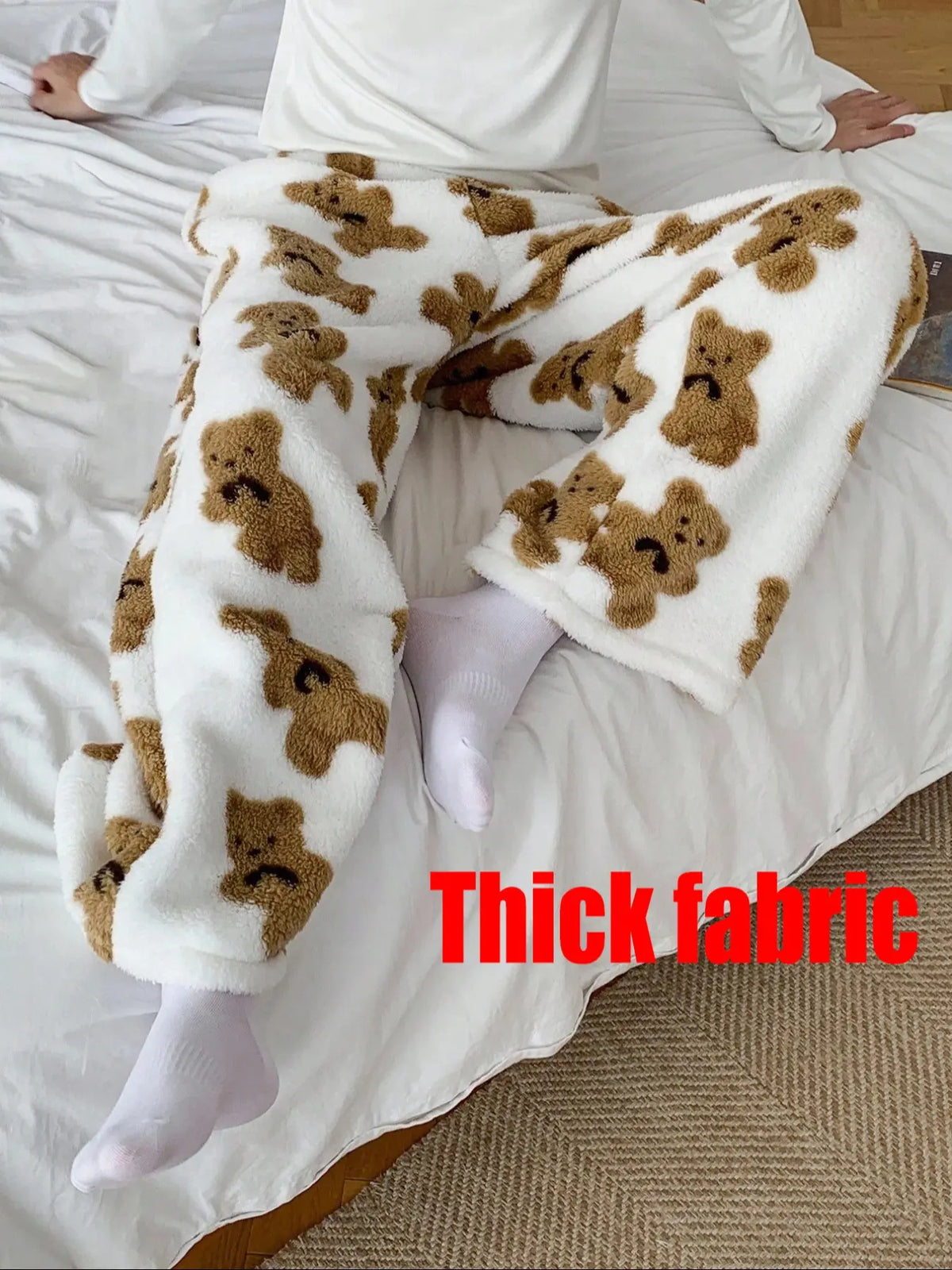 Unisex Plaid Fleece Print Drawstring Pants, Adjustable Fit, Casual Daily Wear, Winter Warm Sleepwear Pajama, Loungewear, Christmas Gift, Long Pants
