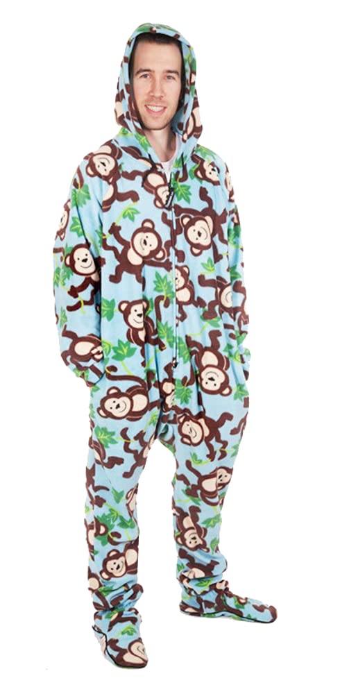 Forever Lazy Adult Onesie Pajamas, Footed Fleece One-Piece Unisex Lounge for Women and Men with Detachable Feet