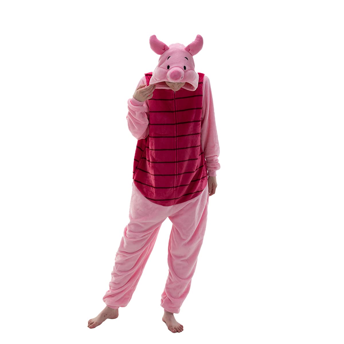 COSUSKET Snug Fit Unisex Adult Onesie Pajamas, Flannel Cosplay Animal One Piece Halloween Costume Sleepwear Homewear