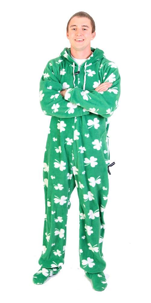 Forever Lazy Adult Onesie Pajamas, Footed Fleece One-Piece Unisex Lounge for Women and Men with Detachable Feet
