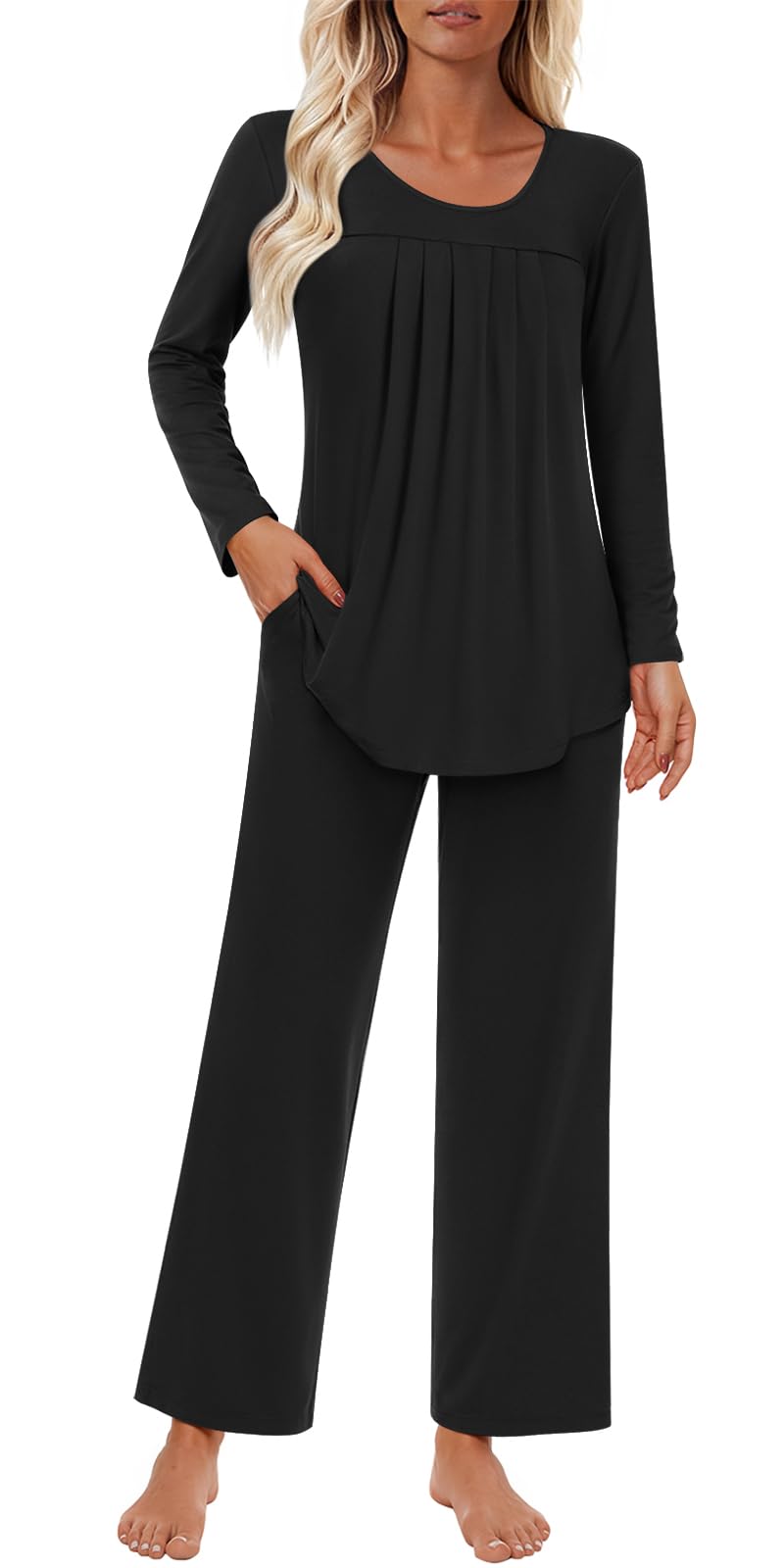 Findsweet Pajama Sets Women 2 Piece Long Sleeve Lounge Pj Sets Fall Outfits