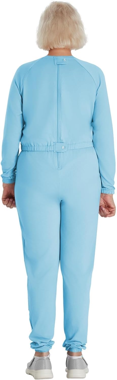 Adaptive Clothing for Women Anti-Strip Back-Zip Jumpsuit for Elderly Women