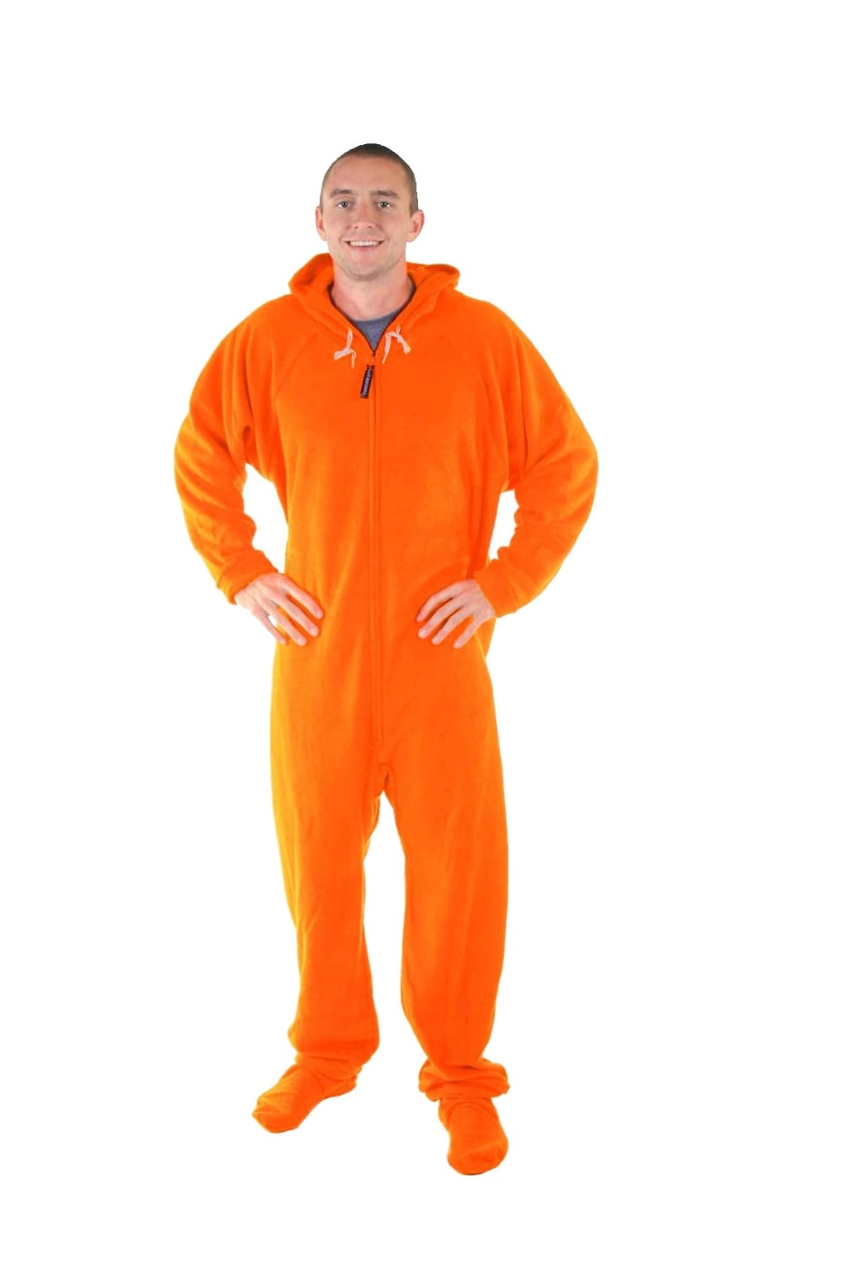 Forever Lazy Adult Onesie Pajamas, Footed Fleece One-Piece Unisex Lounge for Women and Men with Detachable Feet