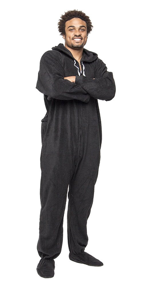 Forever Lazy Adult Onesie Pajamas, Footed Fleece One-Piece Unisex Lounge for Women and Men with Detachable Feet
