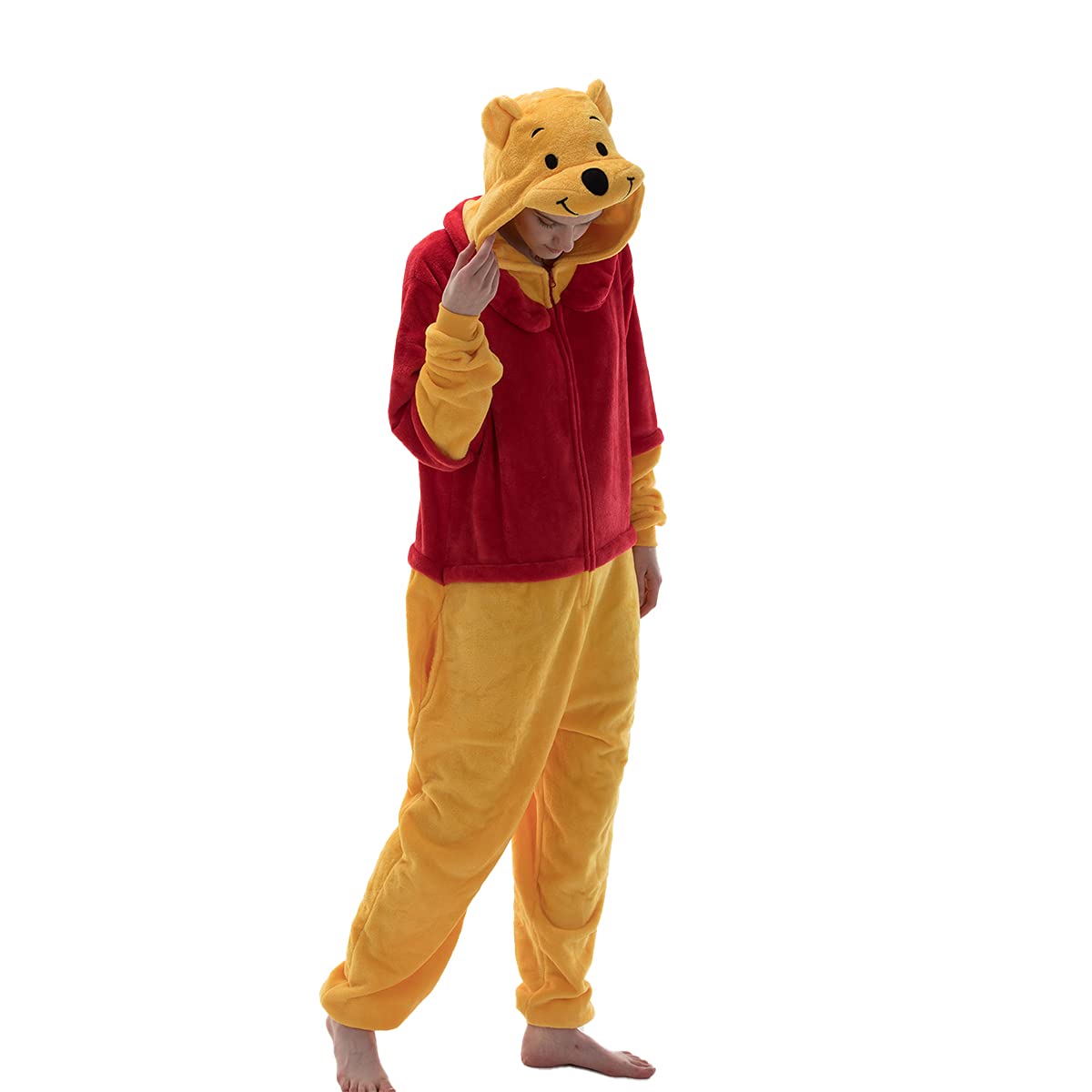 COSUSKET Snug Fit Unisex Adult Onesie Pajamas, Flannel Cosplay Animal One Piece Halloween Costume Sleepwear Homewear