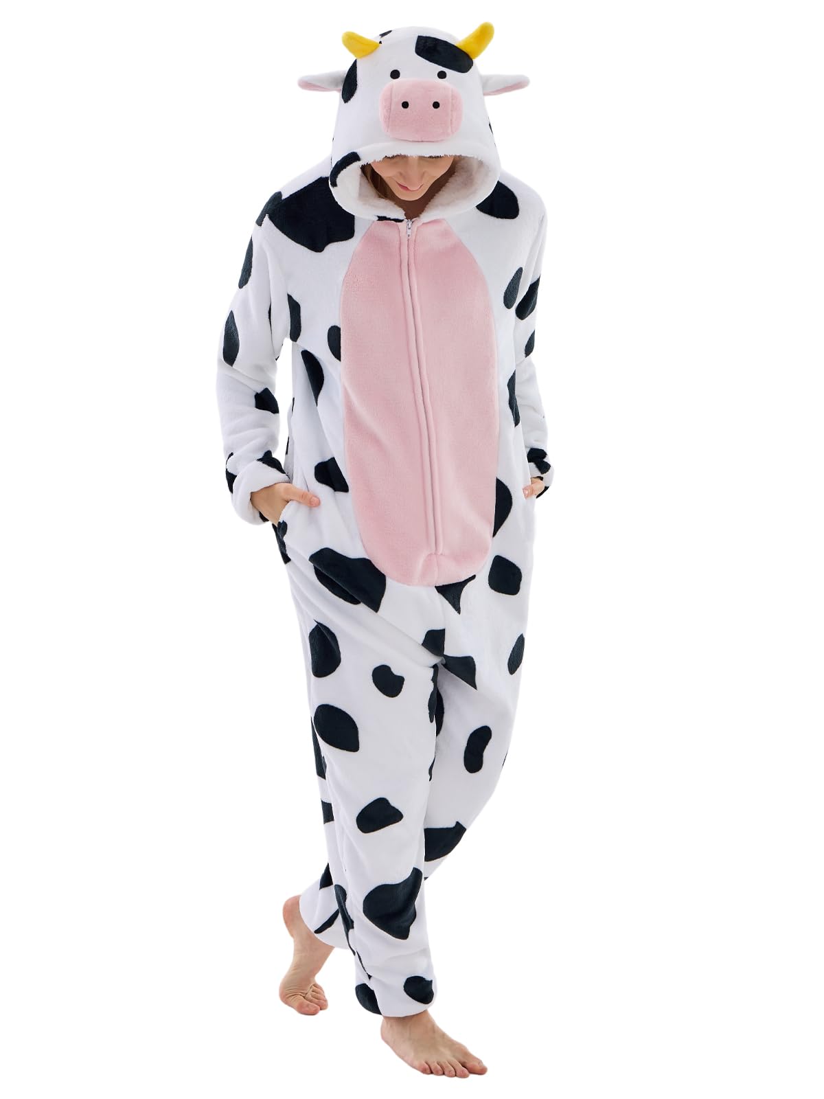 Unisex Adult Onesie Pajamas Animal One Piece Snug Fit Halloween Costume Sleepwear Homewear