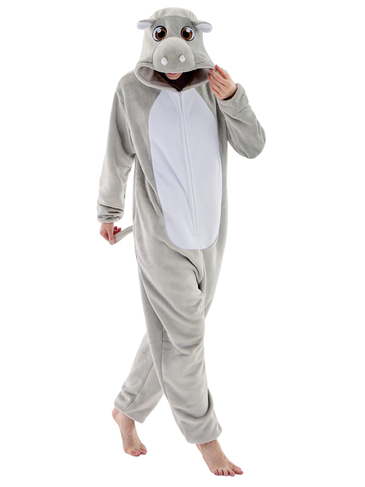 Unisex Adult Onesie Pajamas Animal One Piece Snug Fit Halloween Costume Sleepwear Homewear