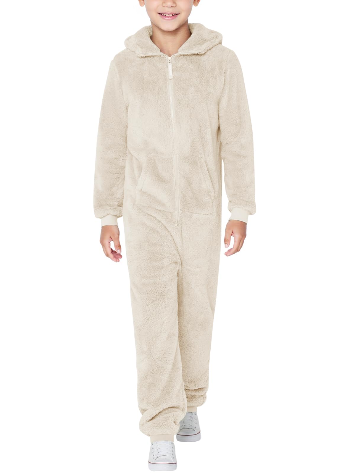rrhss Boys Fleece Hooded Onesie Pajamas Kid Long Sleeve One Piece Sleepwear