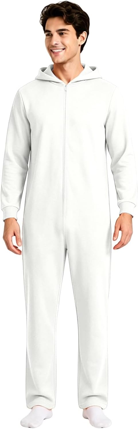 Halloween Onesie Adult 16 Solid Color Zip Up Hooded Couple Pajama Costumes
