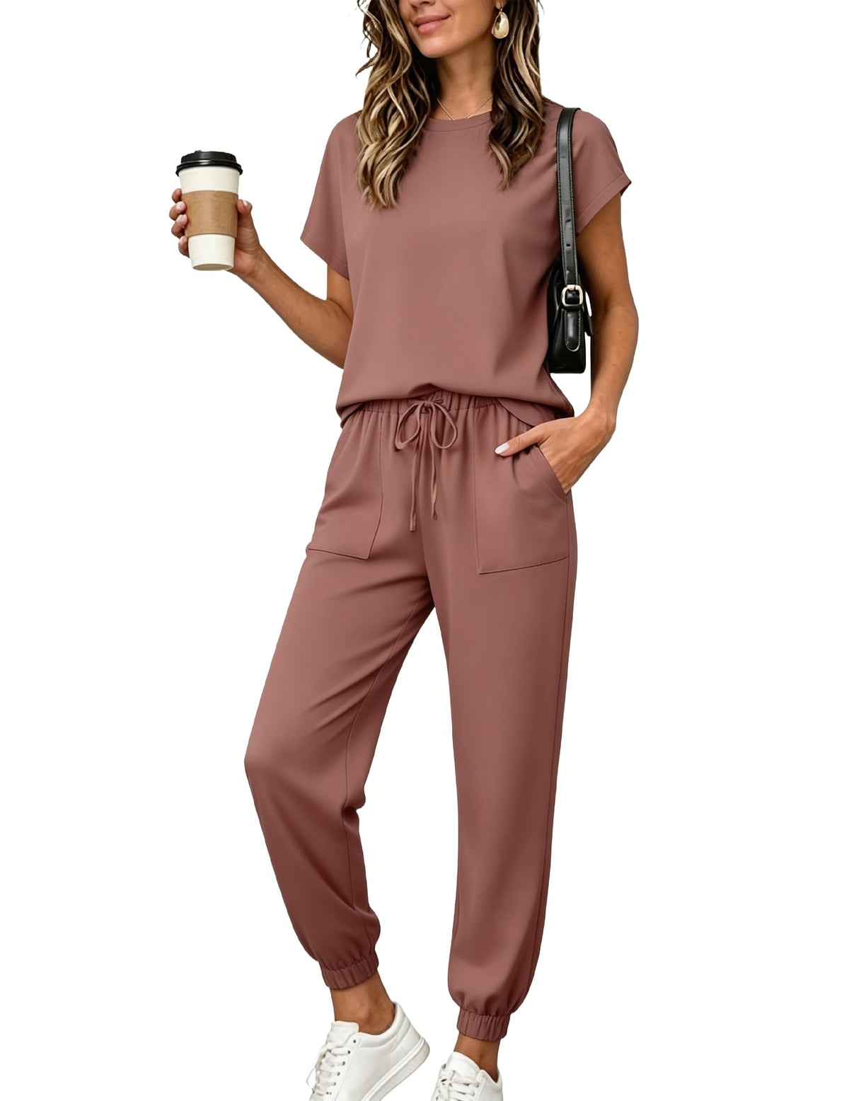 Ekouaer Womens Pajama Sets 100% Cotton Pjs 2 Piece Jogger Pants Lounge Sets
