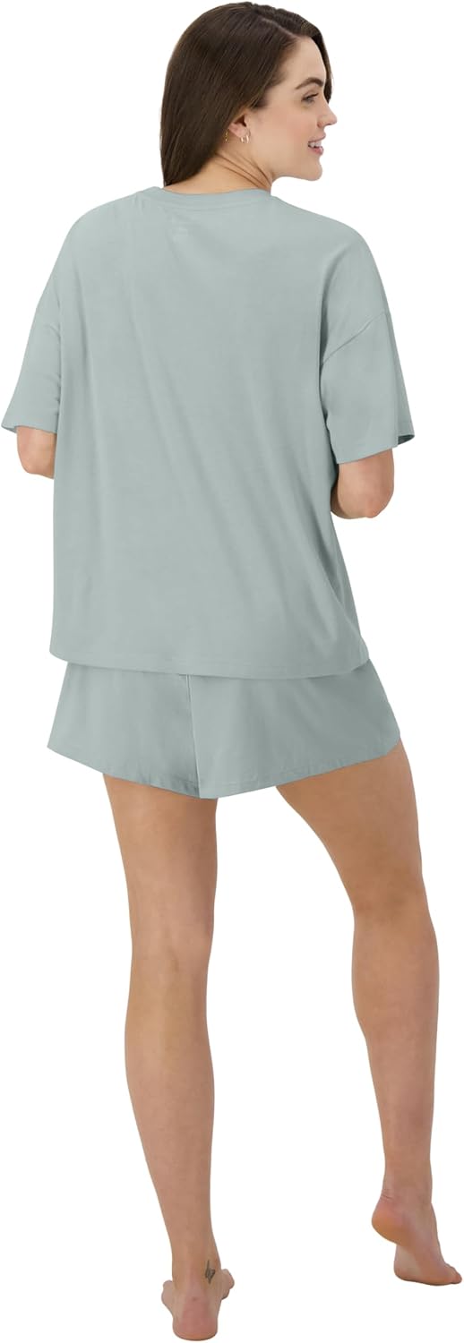 Hanes Women's Pajamas Set, Comfywear Pajamas for Women Set, Originals SupertSoft Loungewear, T-Shirt & Sleep Shorts