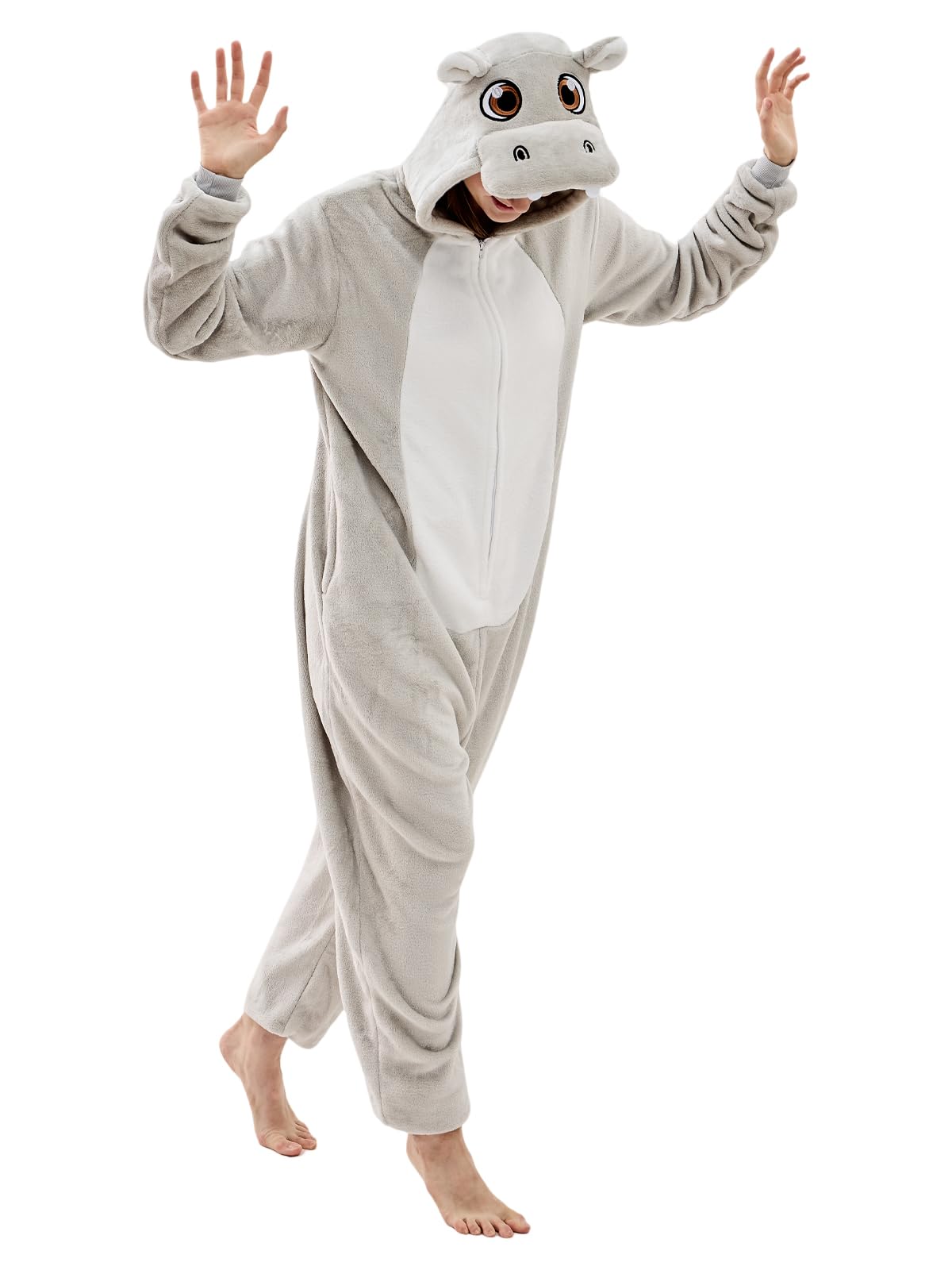 Unisex Adult Onesie Pajamas Animal One Piece Snug Fit Halloween Costume Sleepwear Homewear