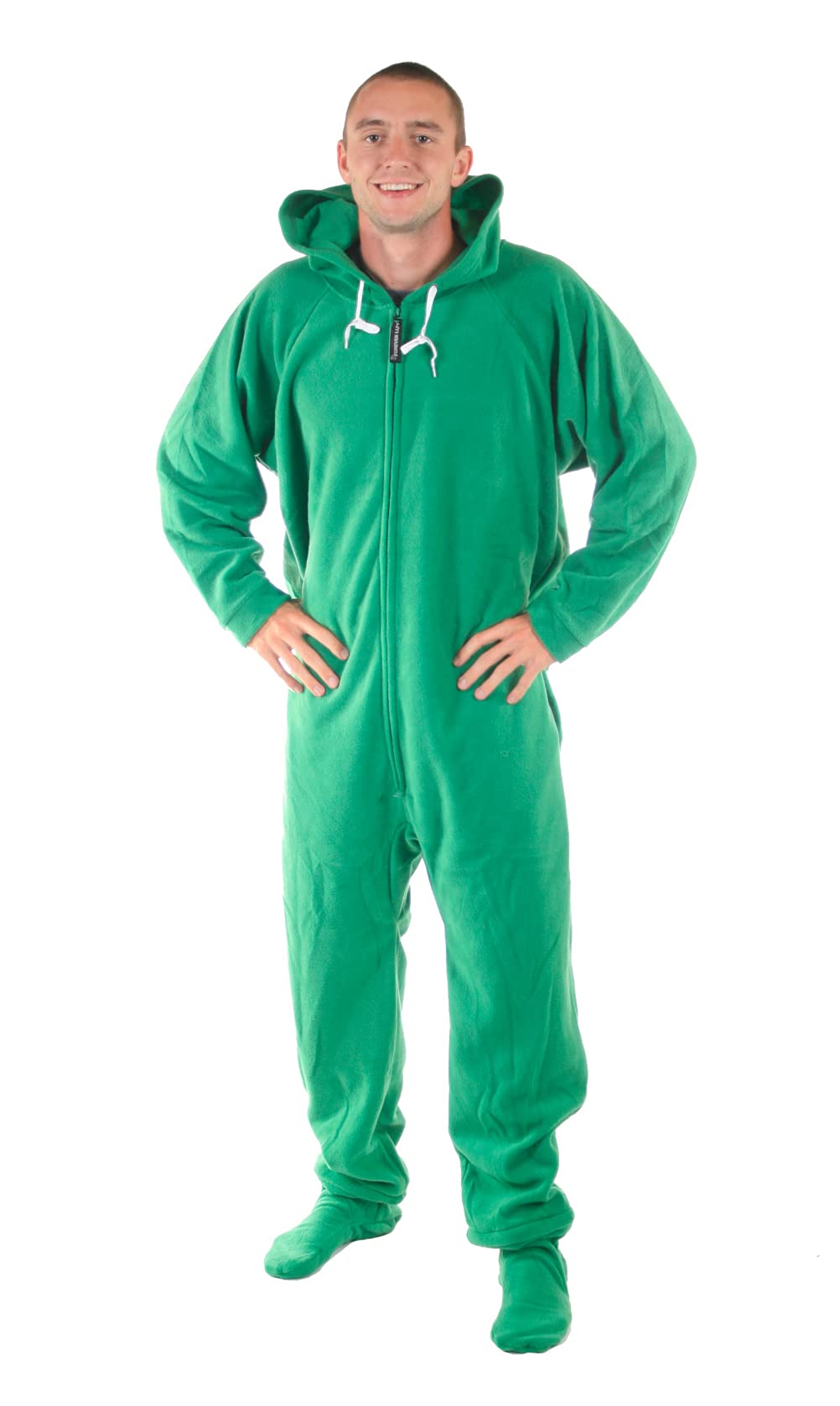 Forever Lazy Adult Onesie Pajamas, Footed Fleece One-Piece Unisex Lounge for Women and Men with Detachable Feet