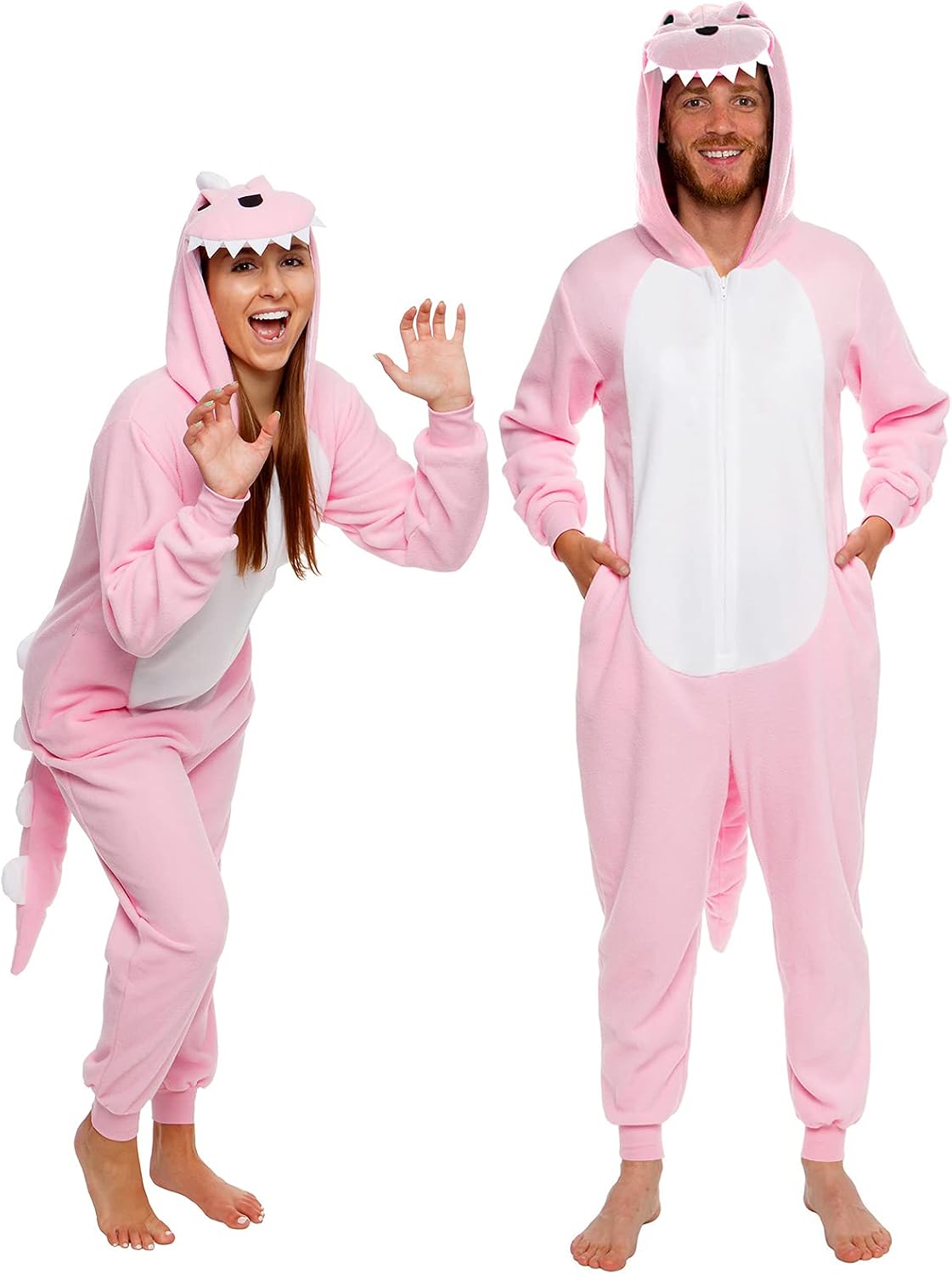 Funziez! Slim Fit Adult Onesie - Animal Costume - Plush Unisex Halloween One Piece Cosplay Suit for Women and Men