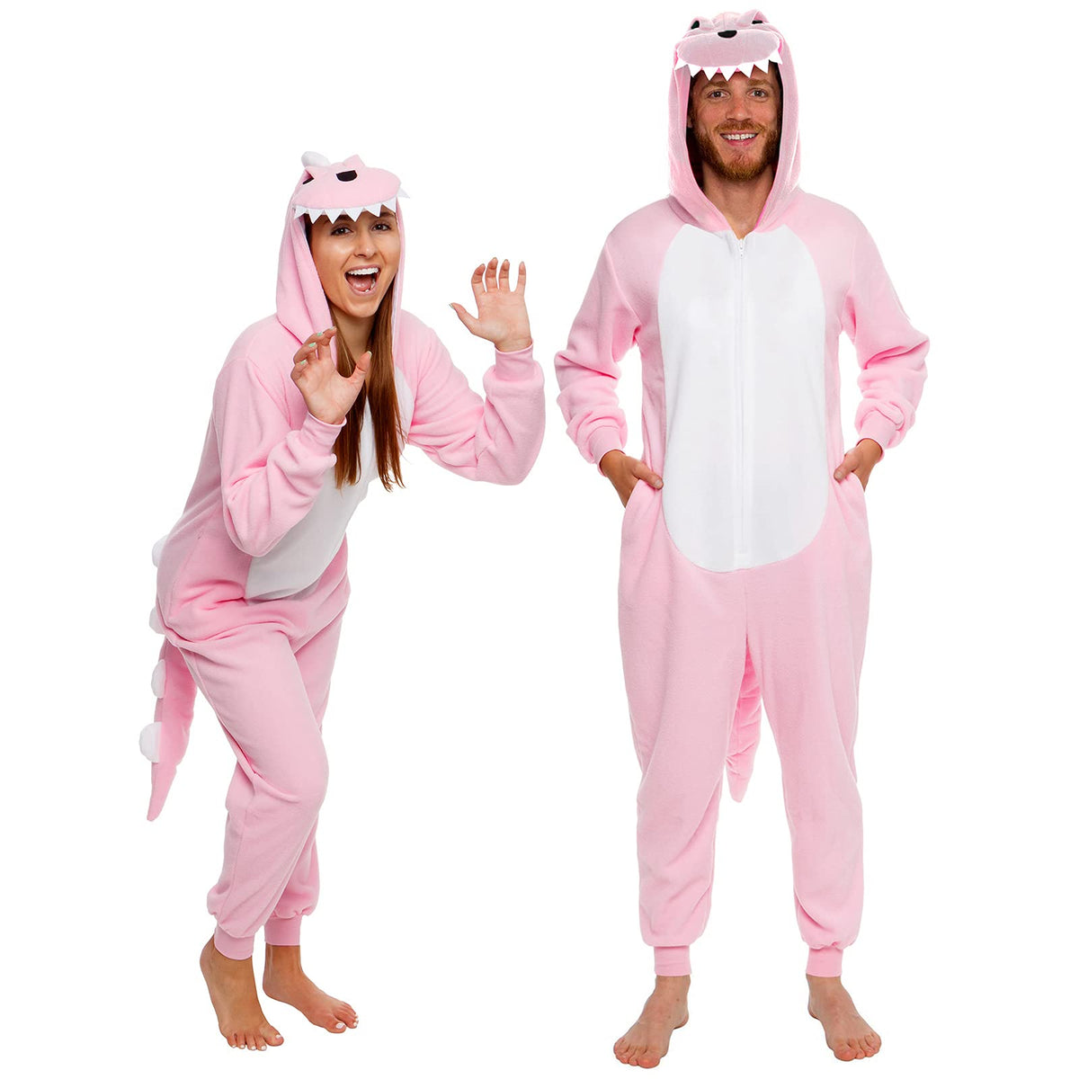 Funziez! Slim Fit Adult Onesie - Animal Costume - Plush Unisex Halloween One Piece Cosplay Suit for Women and Men