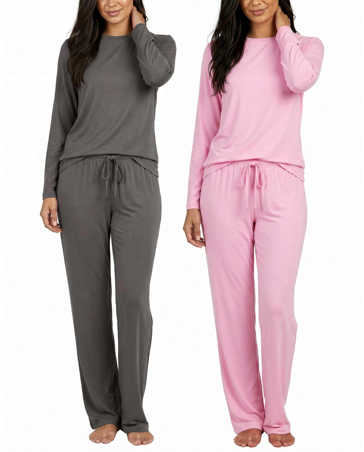 2 Pack Women's Pajama Sets Long Sleeve Sleepwear Comfy Cute Loungewear PJ