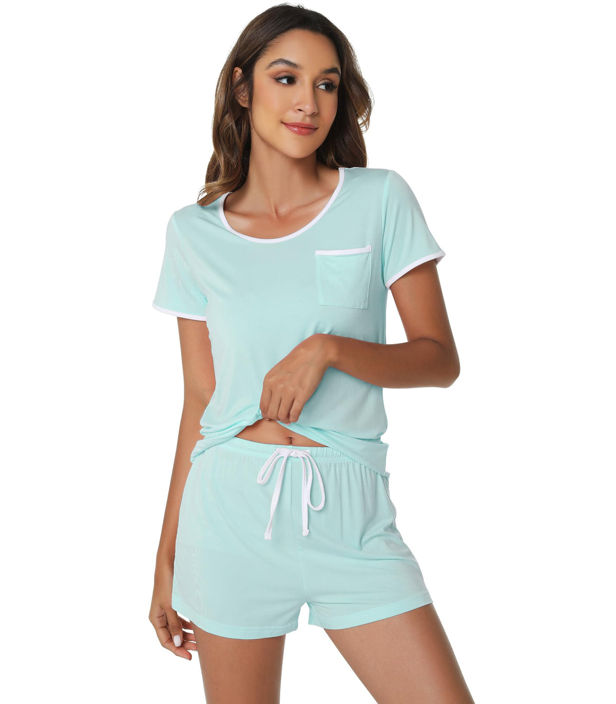 WiWi Bamboo Viscose Womens Pajamas Cooling Sleepwear for Hot Flashes S-4X