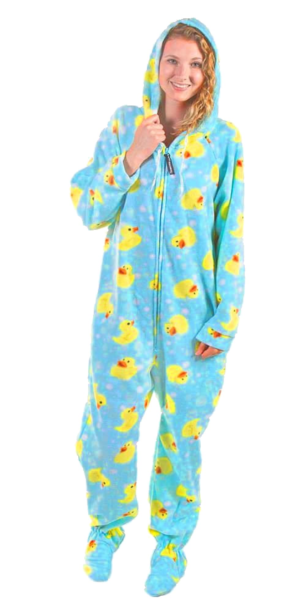 Forever Lazy Adult Onesie Pajamas, Footed Fleece One-Piece Unisex Lounge for Women and Men with Detachable Feet