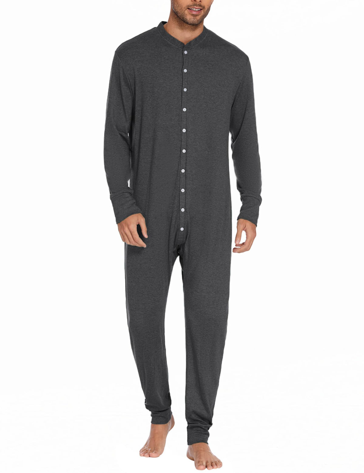 Mens Onesie Pajamas Union Suit Long Johns One Piece Thermal Underwear