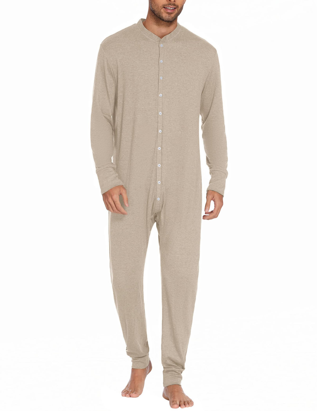 Mens Onesie Pajamas Union Suit Long Johns One Piece Thermal Underwear