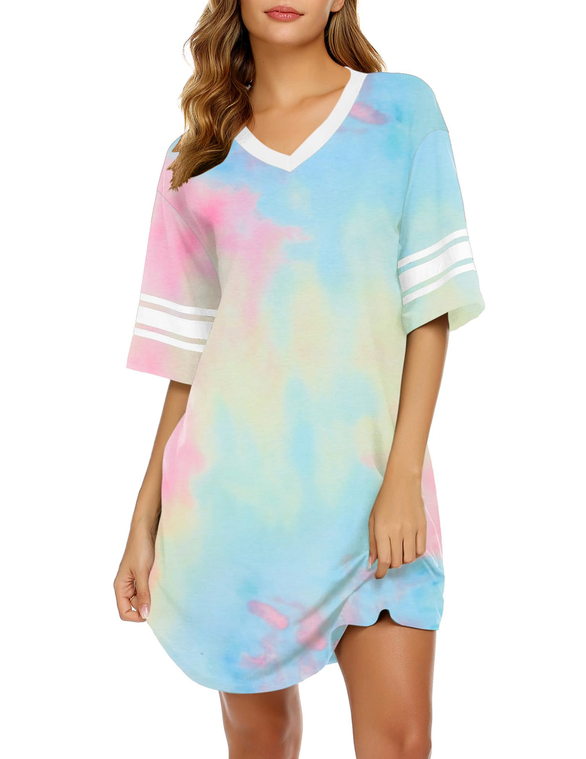 Ekouaer Nightgowns for Women Cotton Night Gowns Short Sleeve Sleepwear
