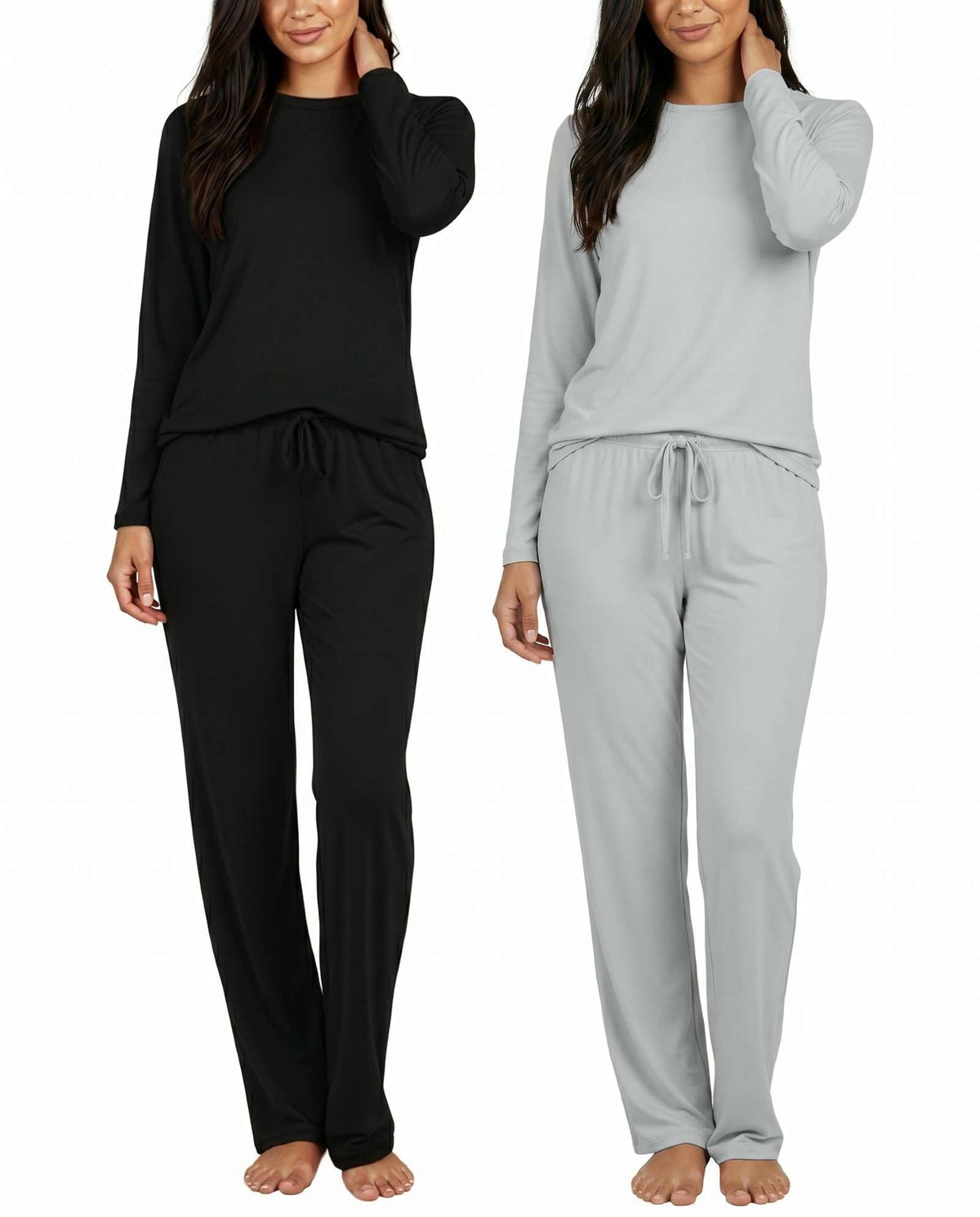 2 Pack Women's Pajama Sets Long Sleeve Sleepwear Comfy Cute Loungewear PJ