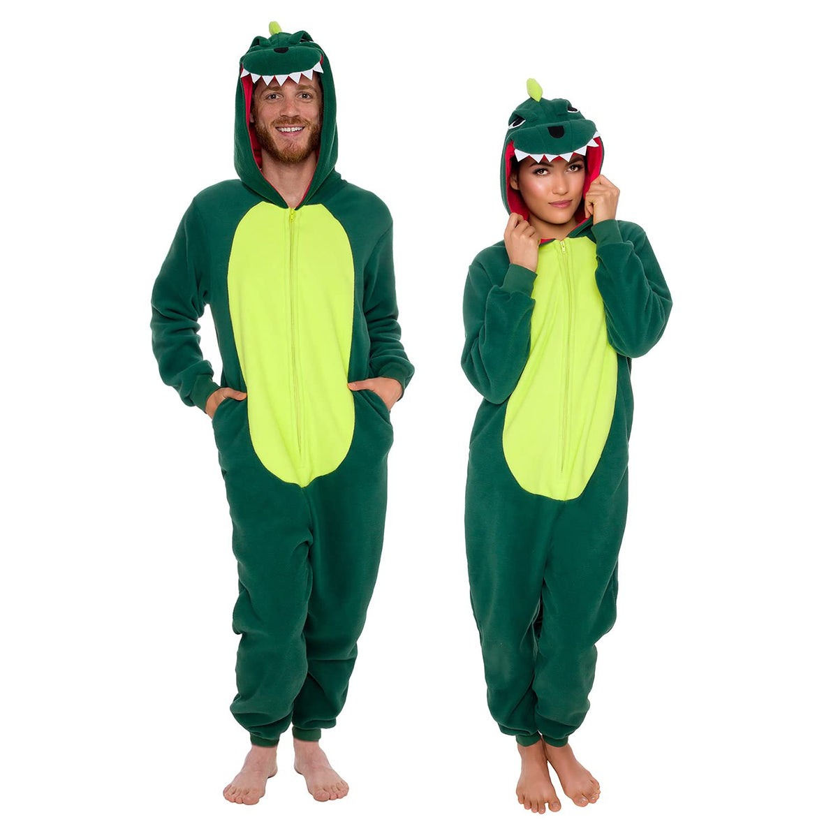 Funziez! Slim Fit Adult Onesie - Animal Costume - Plush Unisex Halloween One Piece Cosplay Suit for Women and Men