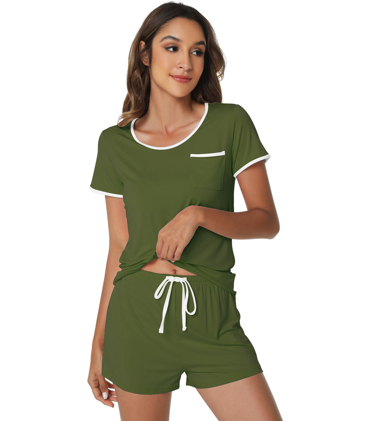 WiWi Bamboo Viscose Womens Pajamas Cooling Sleepwear for Hot Flashes S-4X
