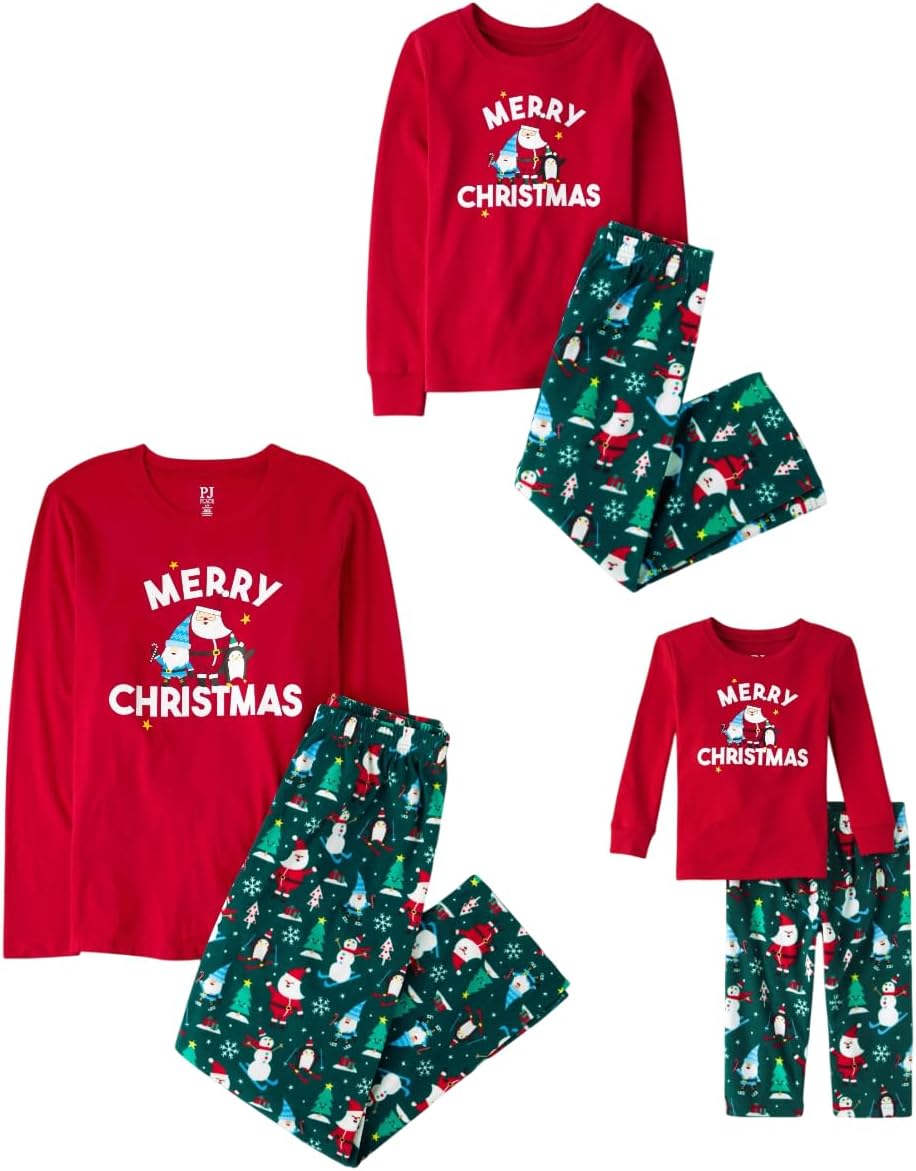 The Children's Place Family Matching Holiday Pajama Sets, Fleece