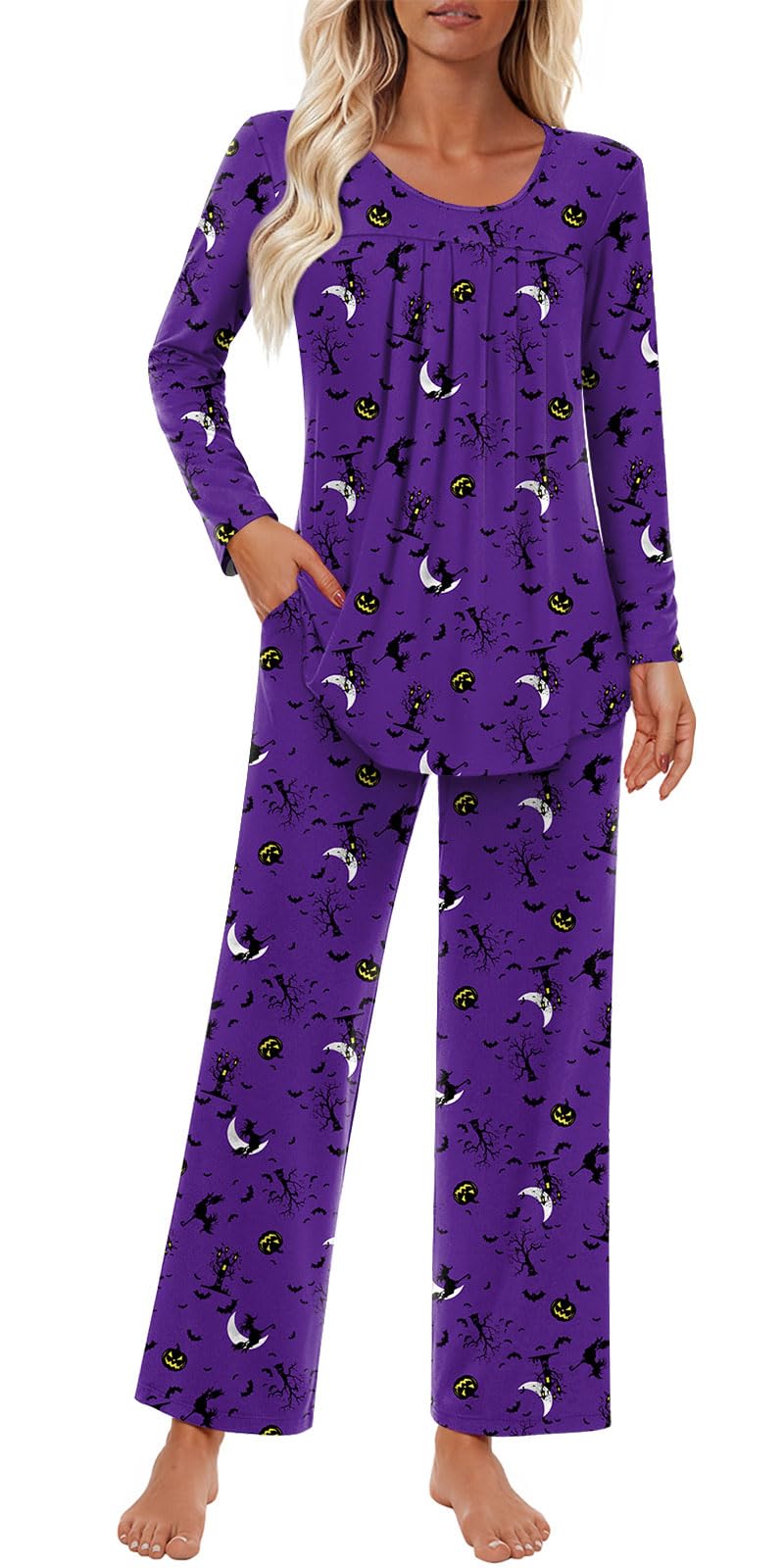 Findsweet Pajama Sets Women 2 Piece Long Sleeve Lounge Pj Sets Fall Outfits