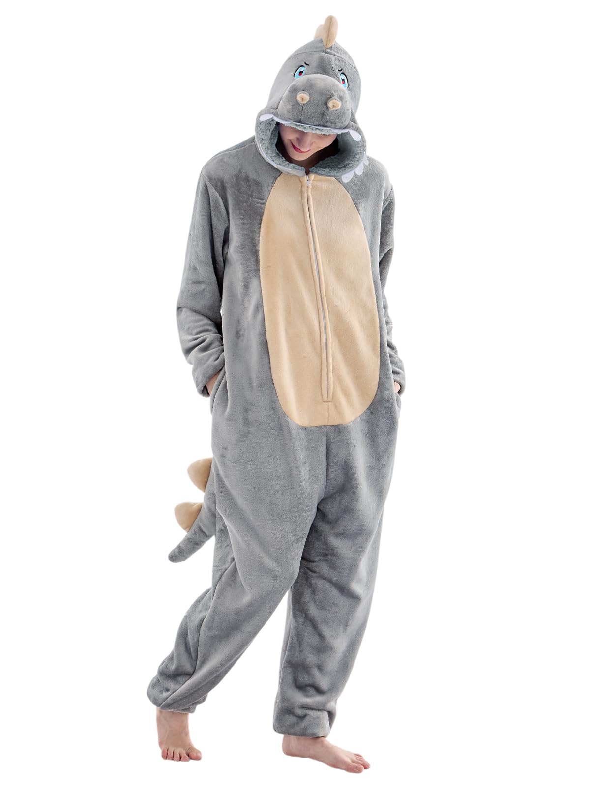 Unisex Adult Onesie Pajamas Animal One Piece Snug Fit Halloween Costume Sleepwear Homewear