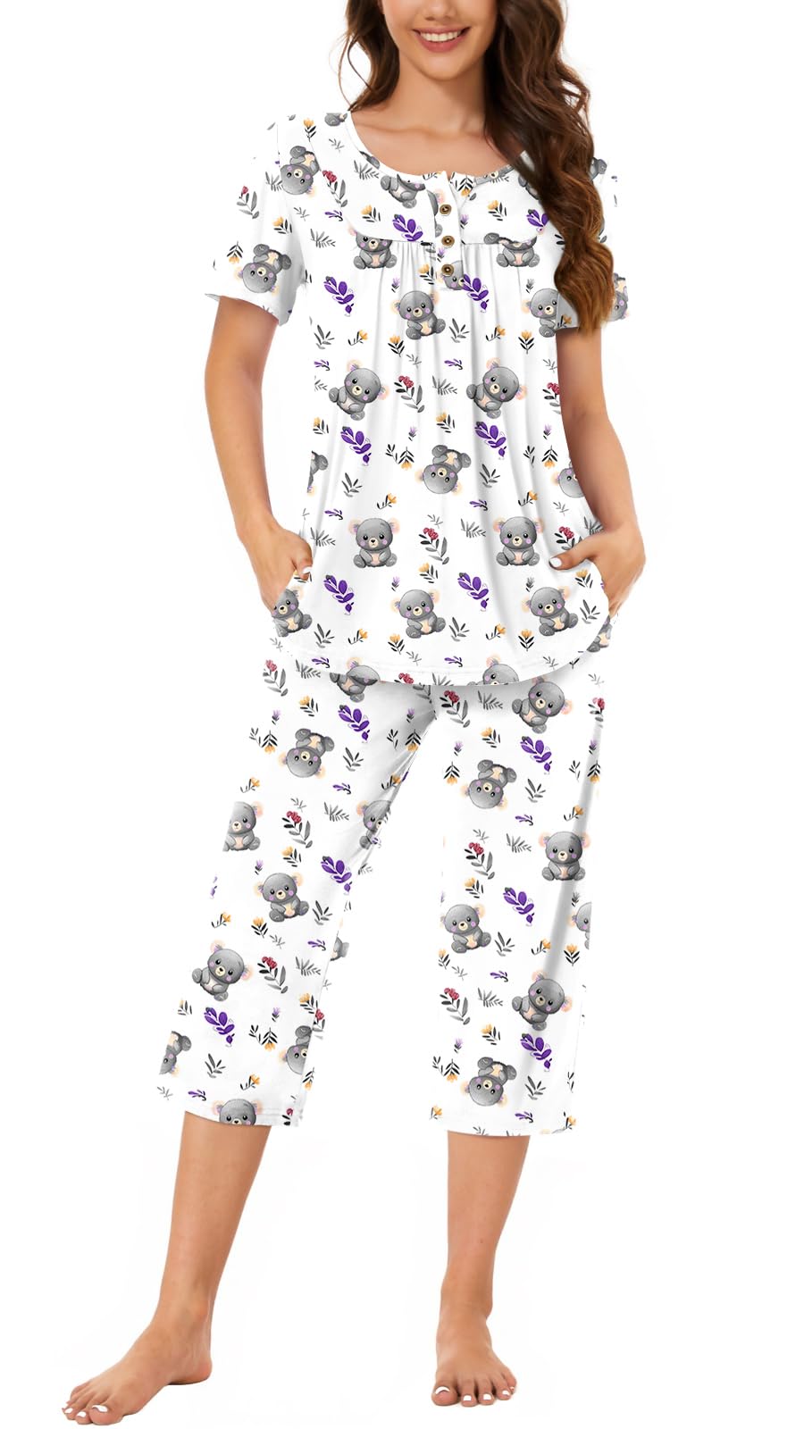 Bestbee Pajamas for Women Set 2 Piece Outfits Soft Sleepwear Ladies Pj Sets