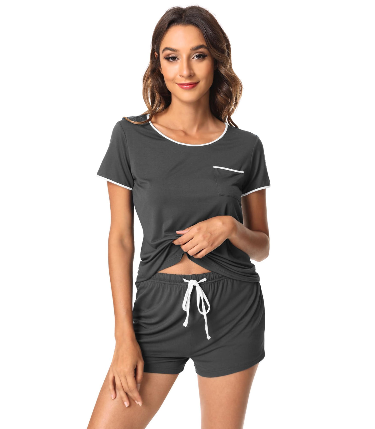 WiWi Bamboo Viscose Womens Pajamas Cooling Sleepwear for Hot Flashes S-4X